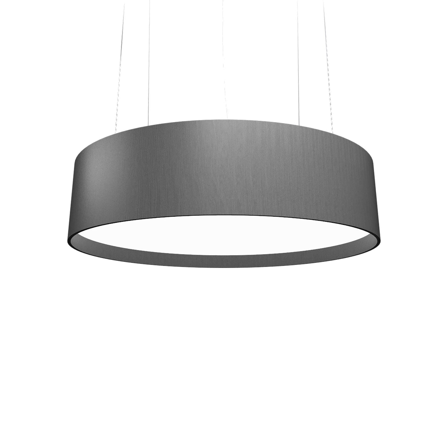 Cylindrical Large LED Pendant Light in Organic Lead Grey.