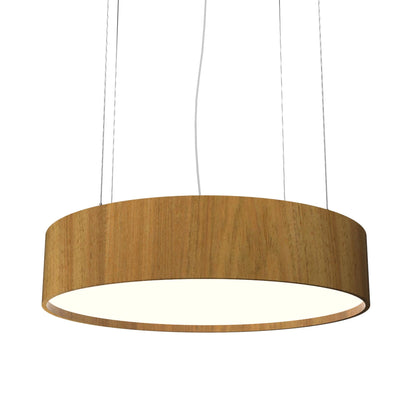 Cylindrical Small LED Pendant Light in Louro Freijó (27.56-Inch).