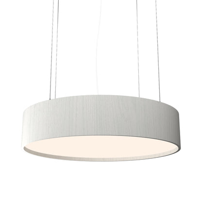 Cylindrical Small LED Pendant Light in Organic White (27.56-Inch).