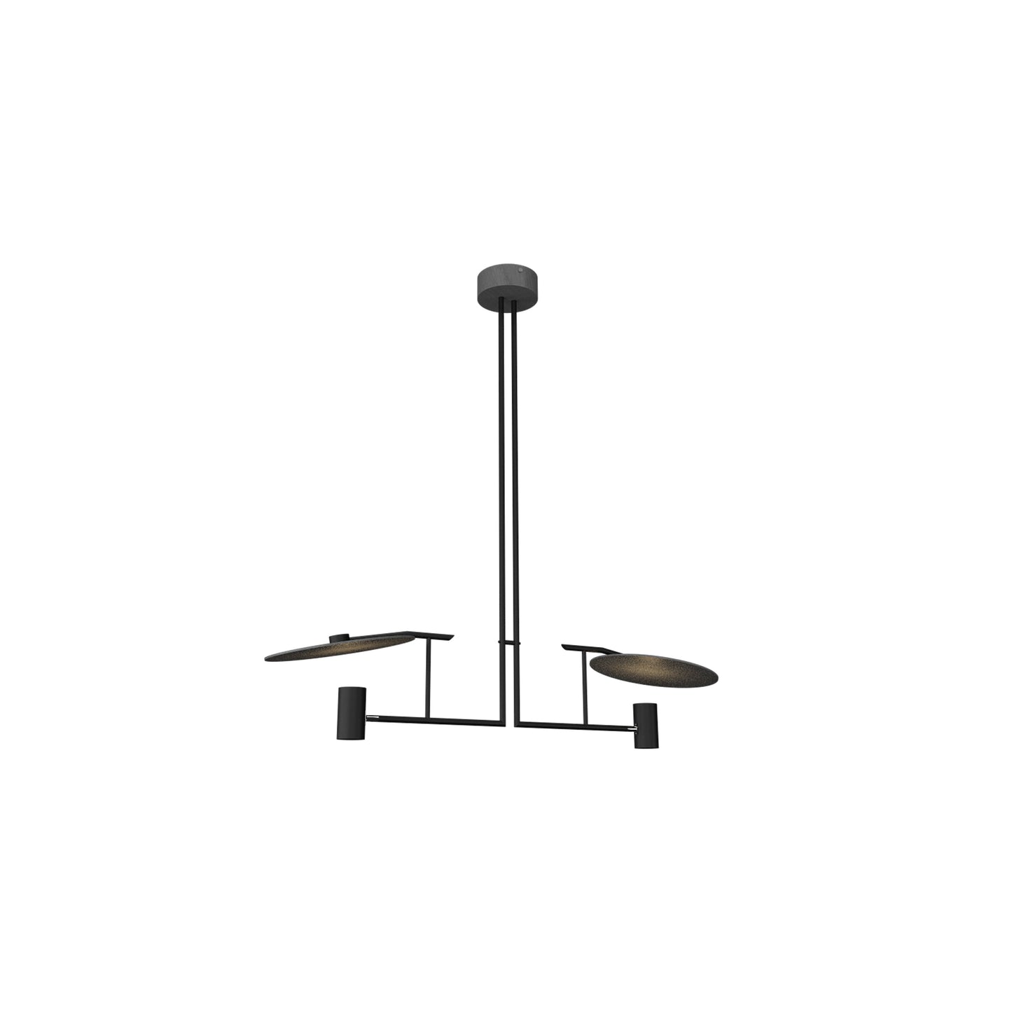 Dot Linear Pendant Light in Organic Lead Grey (2-Light).
