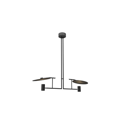 Dot Linear Pendant Light in Organic Lead Grey (2-Light).