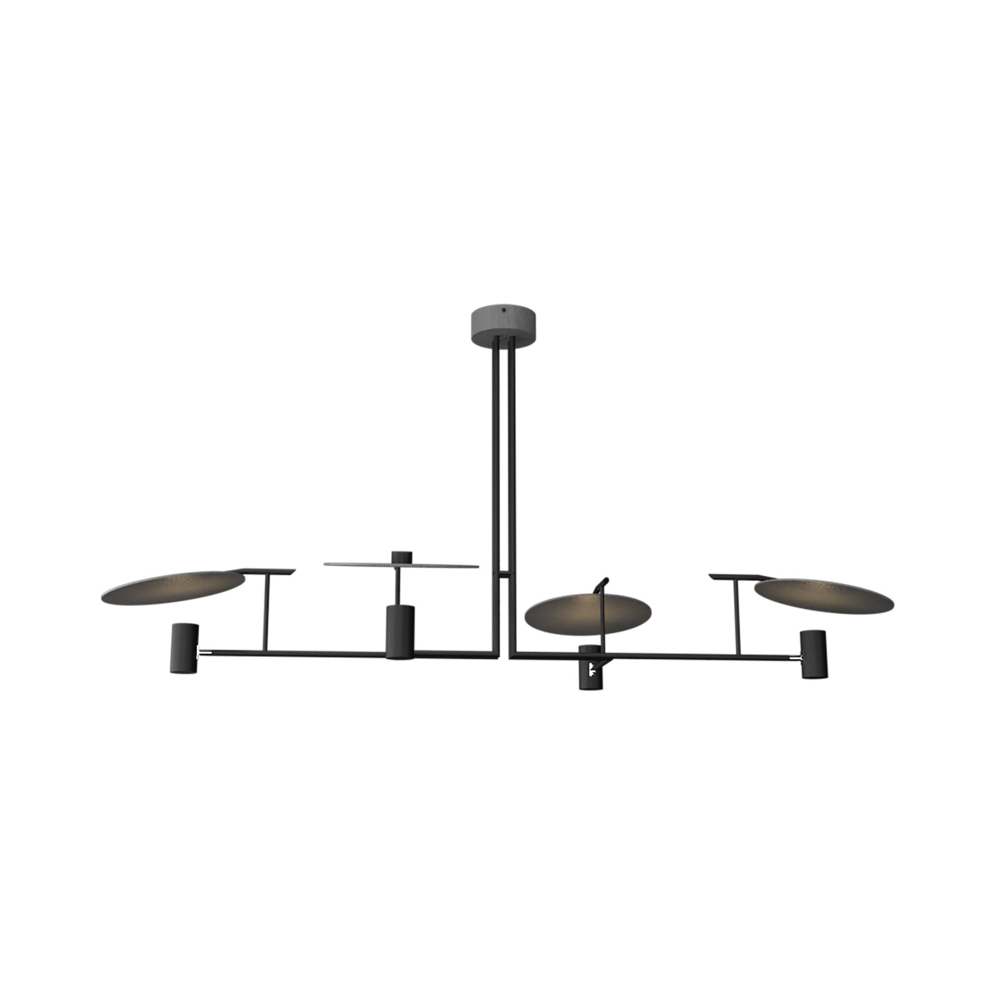 Dot Linear Pendant Light in Organic Lead Grey (4-Light).