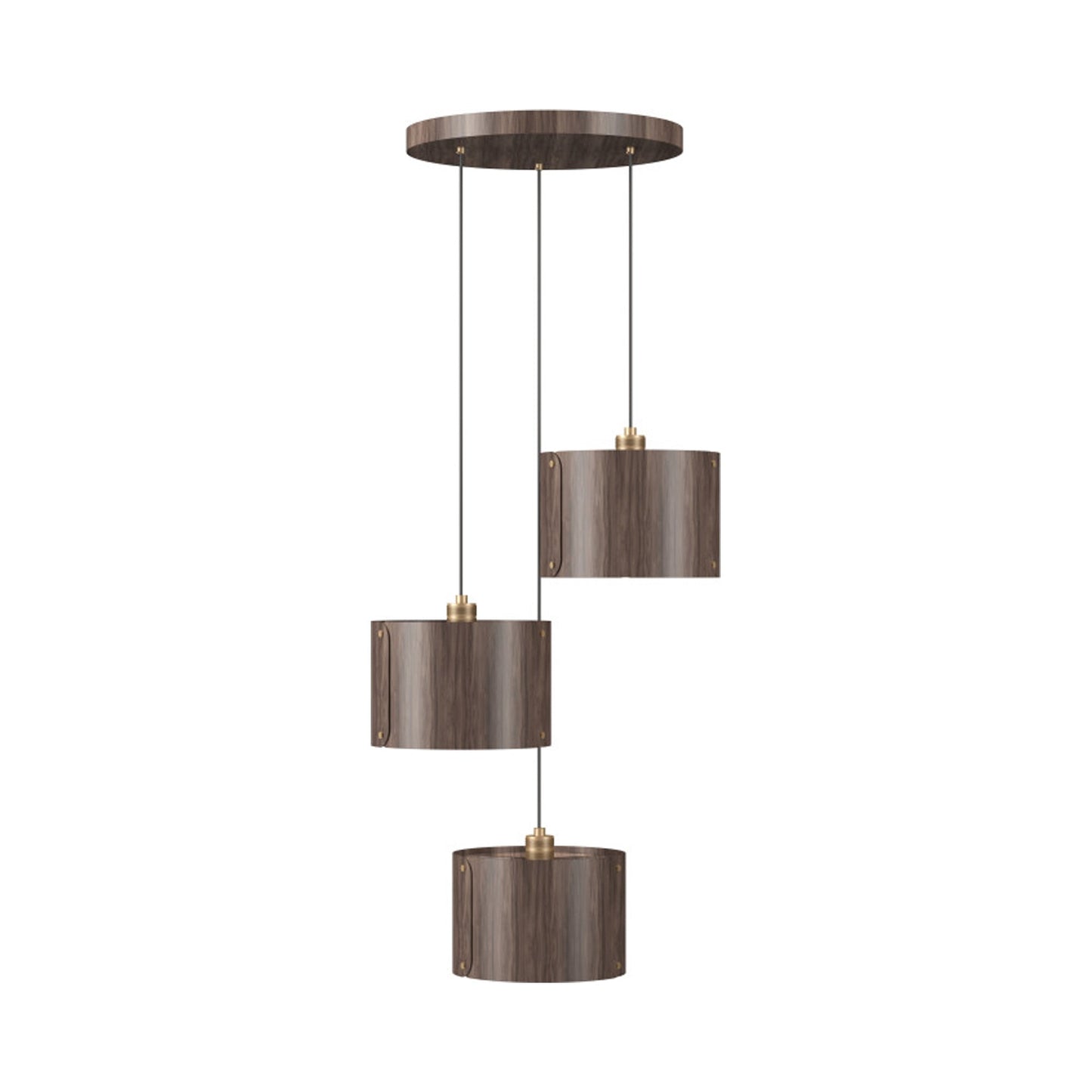 Element Multi Light Pendant Light in American Walnut.