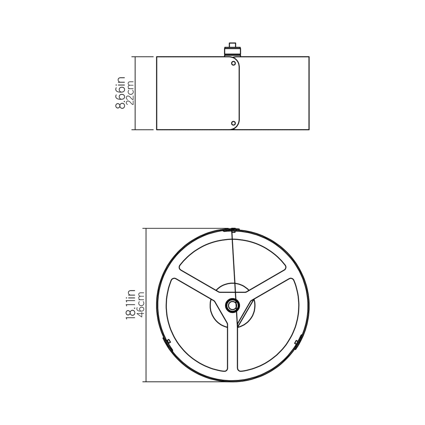 Element Pendant Light - line drawing.