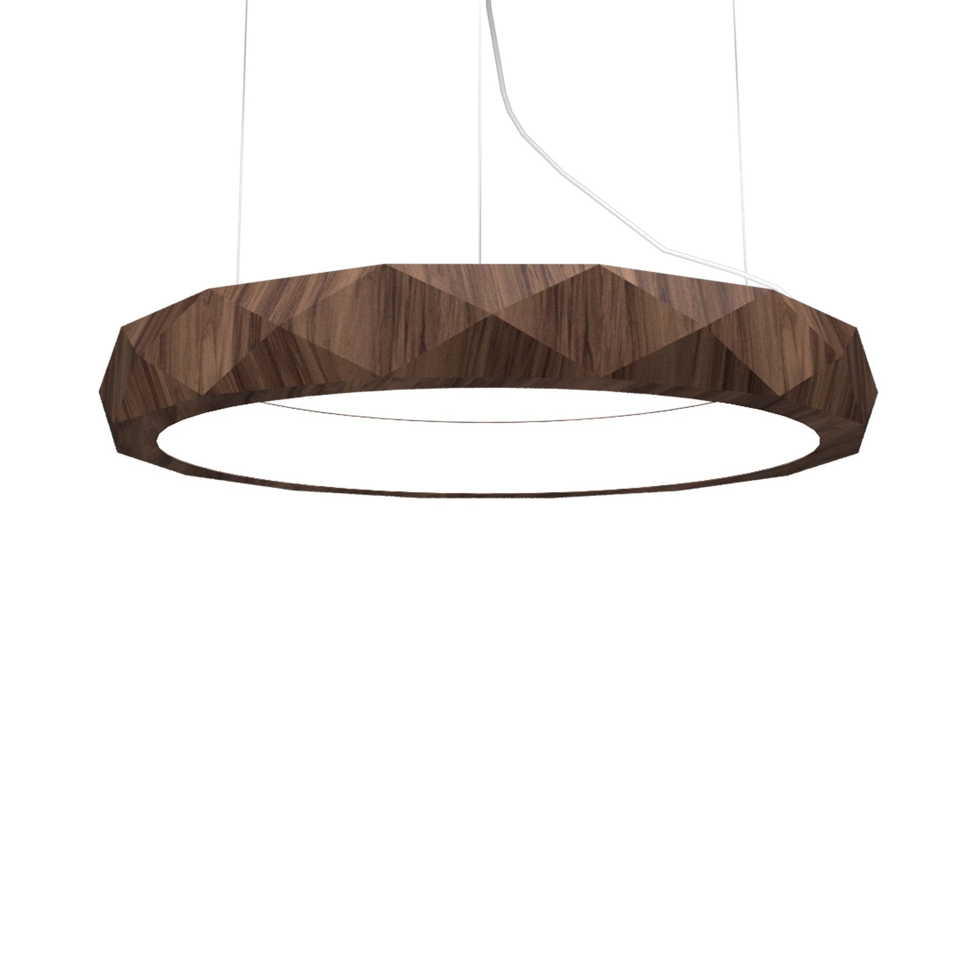 Facet 135 LED Pendant Light in American Walnut (23.62-Inch).
