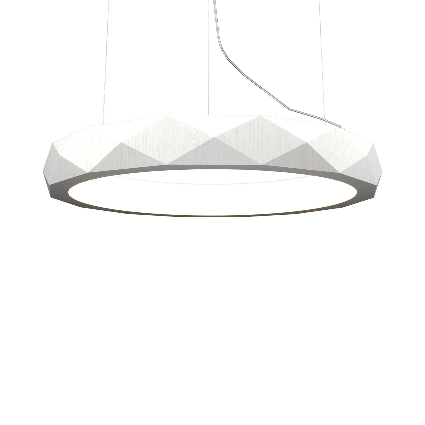 Facet 135 LED Pendant Light in Organic White (23.62-Inch).