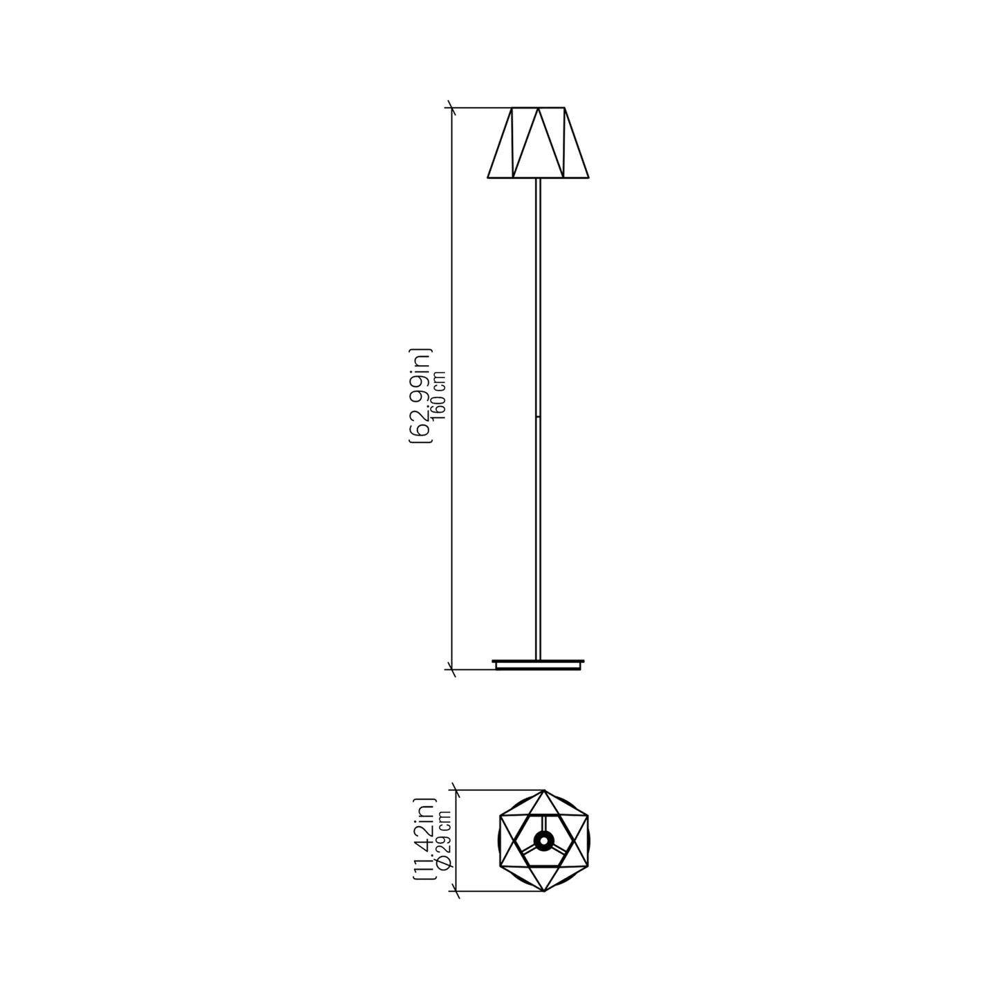 Facet 3055 Floor Lamp - line drawing.