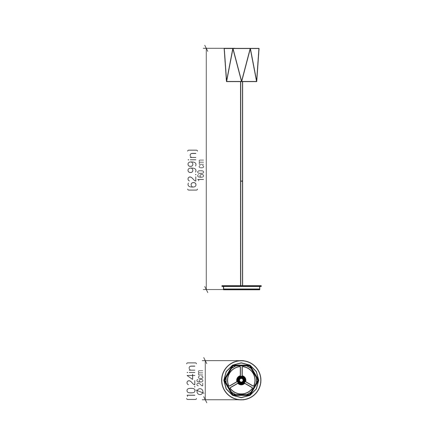 Facet 3057 Floor Lamp - line drawing.