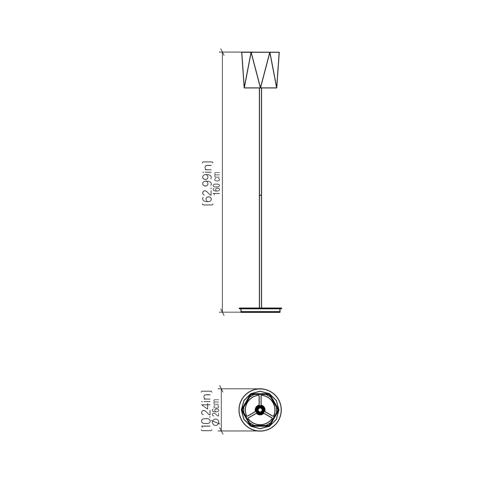 Facet 3057 Floor Lamp - line drawing.