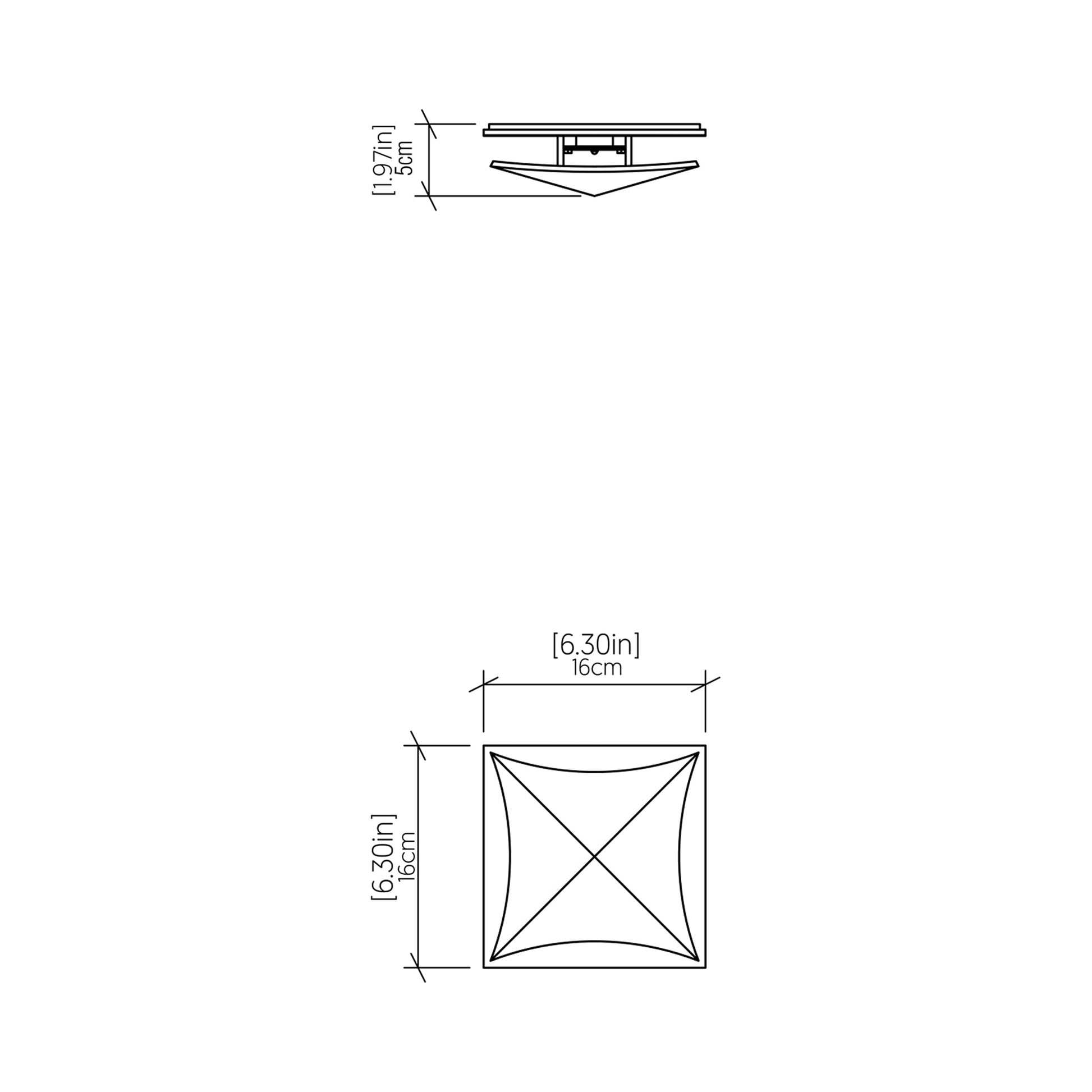 Facet 4063 LED Wall Light - line drawing.