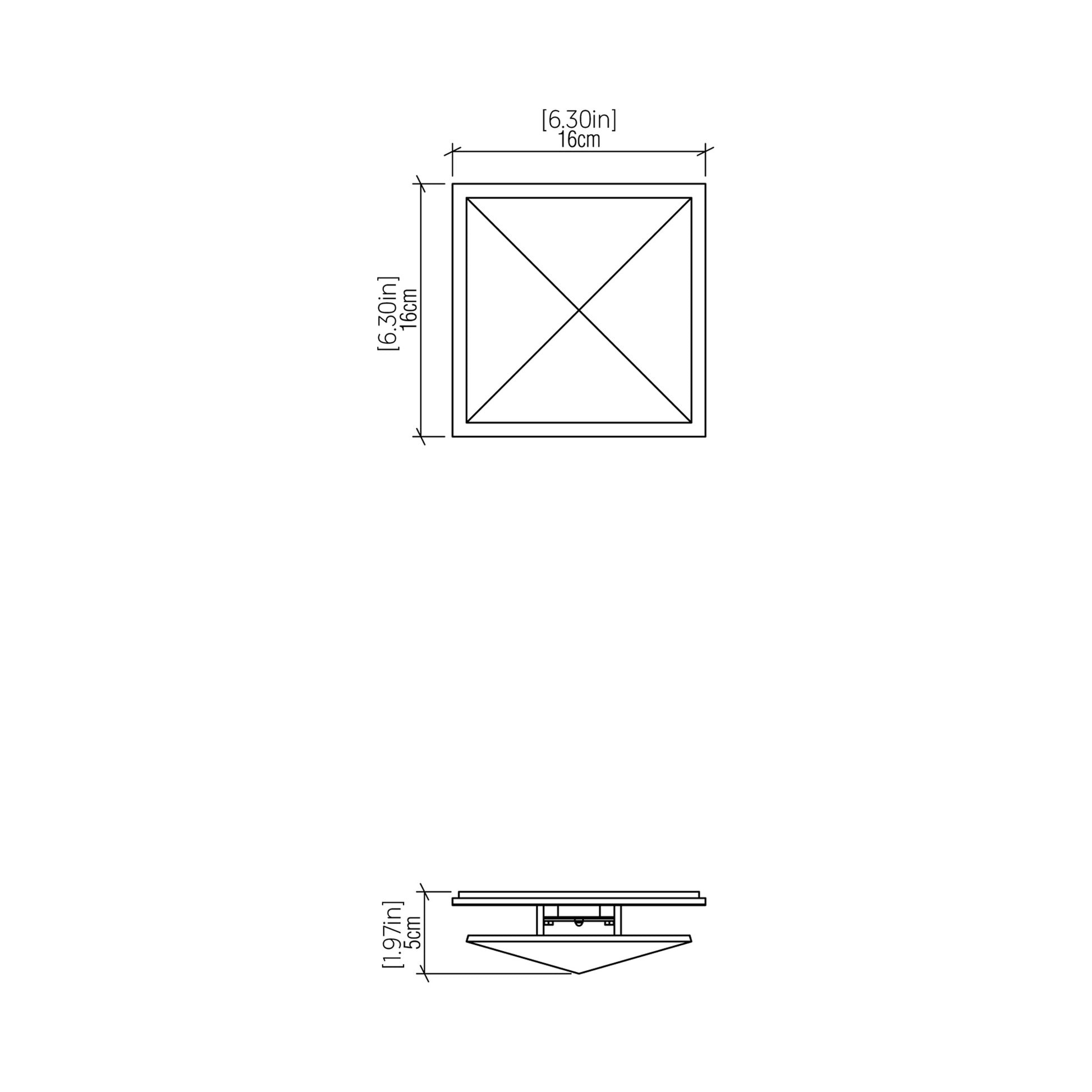 Facet 4064 LED Wall Light - line drawing.