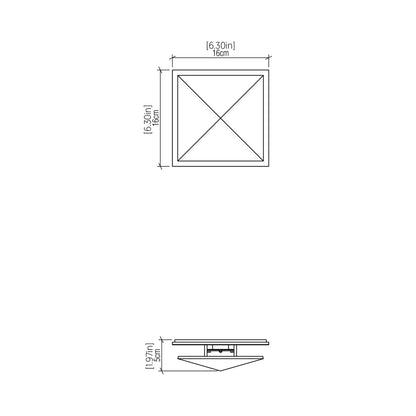 Facet 4064 LED Wall Light - line drawing.