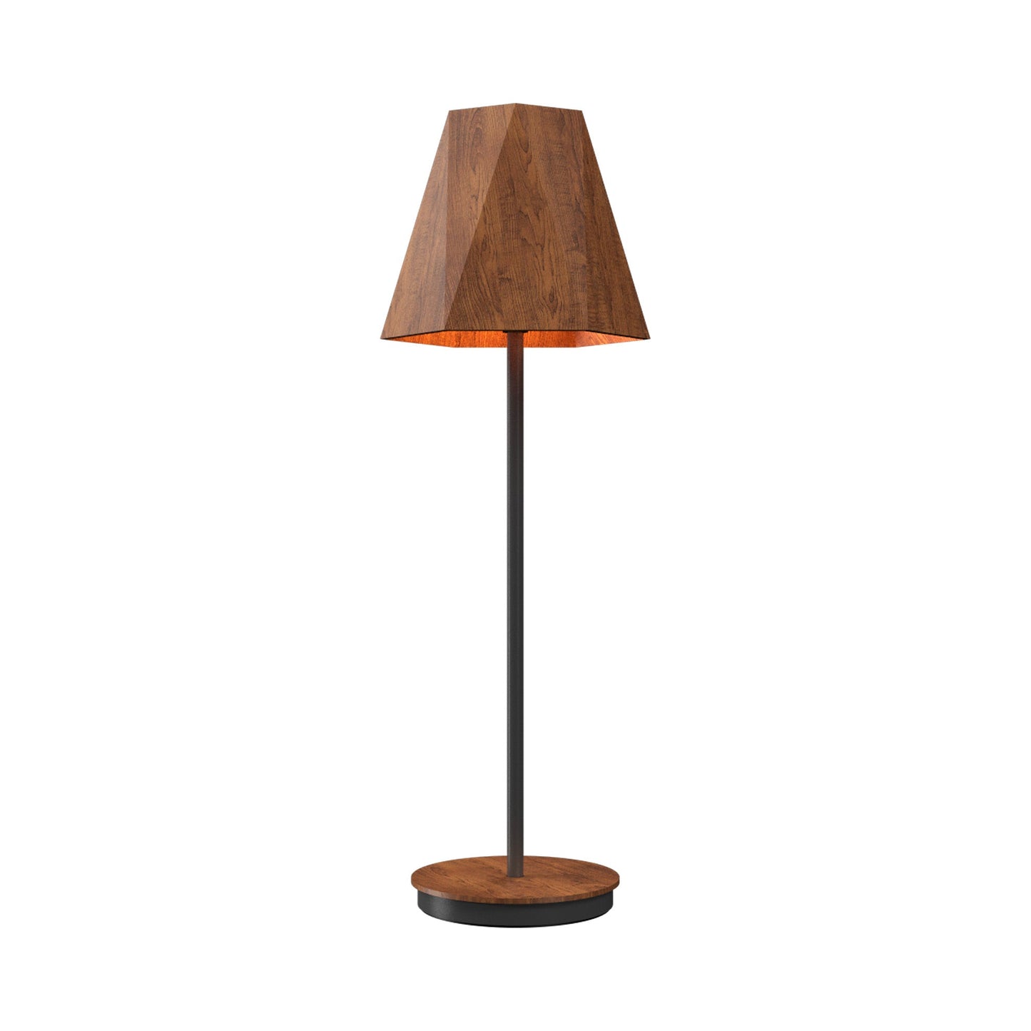 Facet 70 Table Lamp in Imbuia (23.62-Inch).