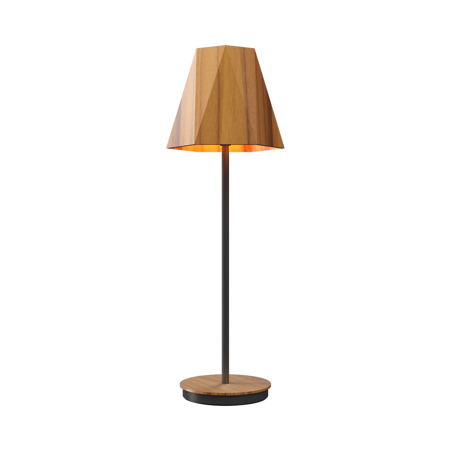 Facet 70 Table Lamp in Teak (23.62-Inch).