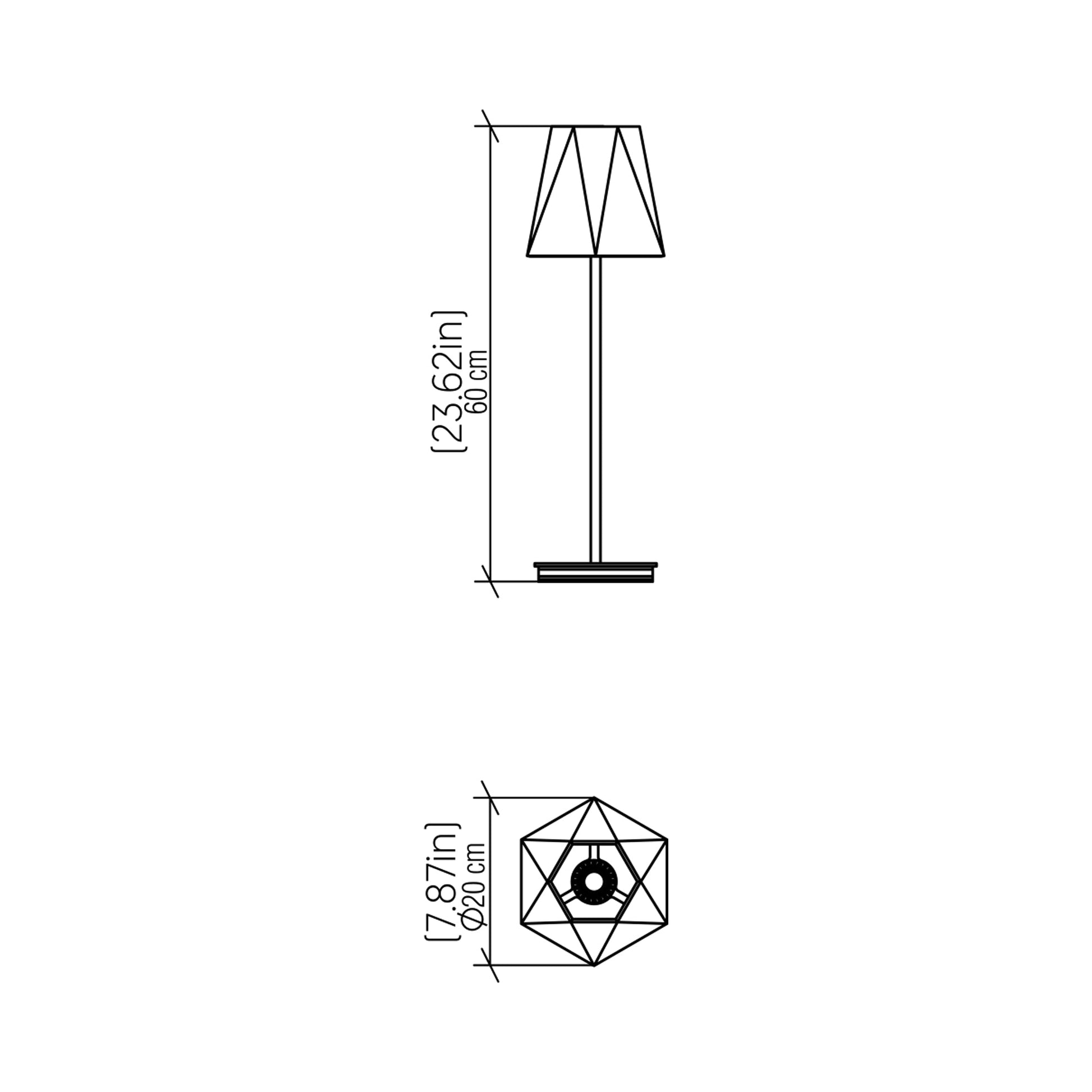 Facet 70 Table Lamp - line drawing.