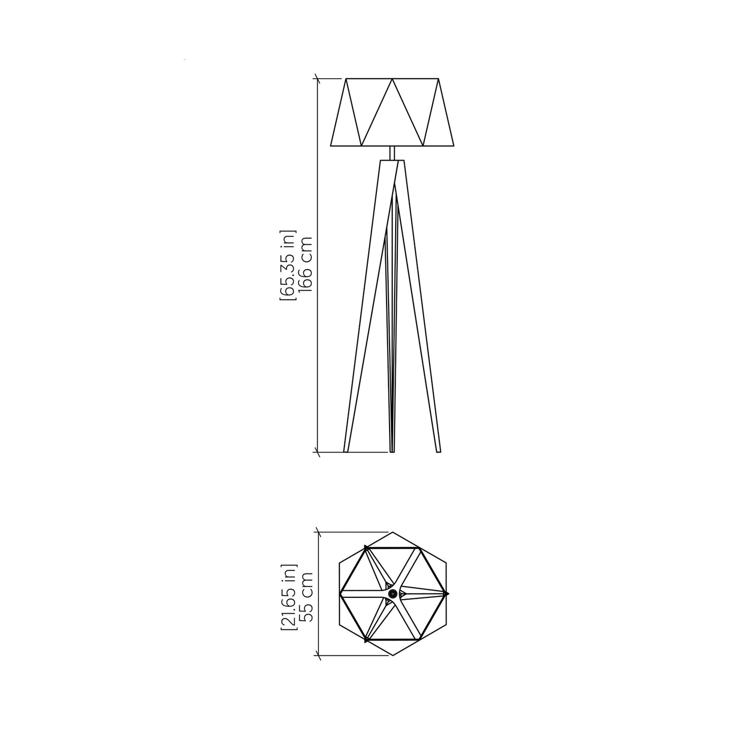 Facet Floor Lamp - line drawing.