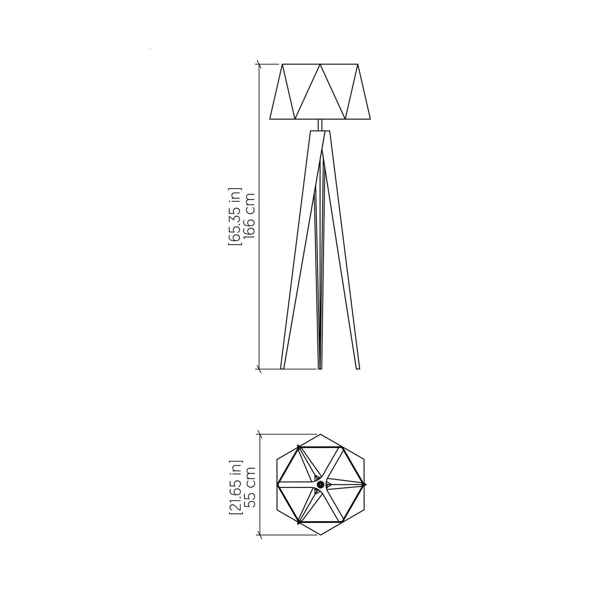 Facet Floor Lamp - line drawing.