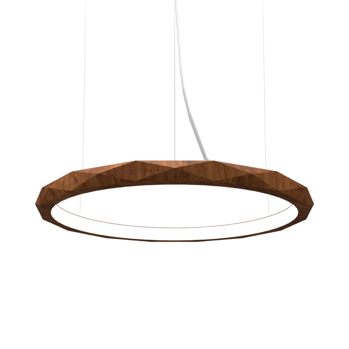 Facet LED Pendant Light in Imbuia (Large).