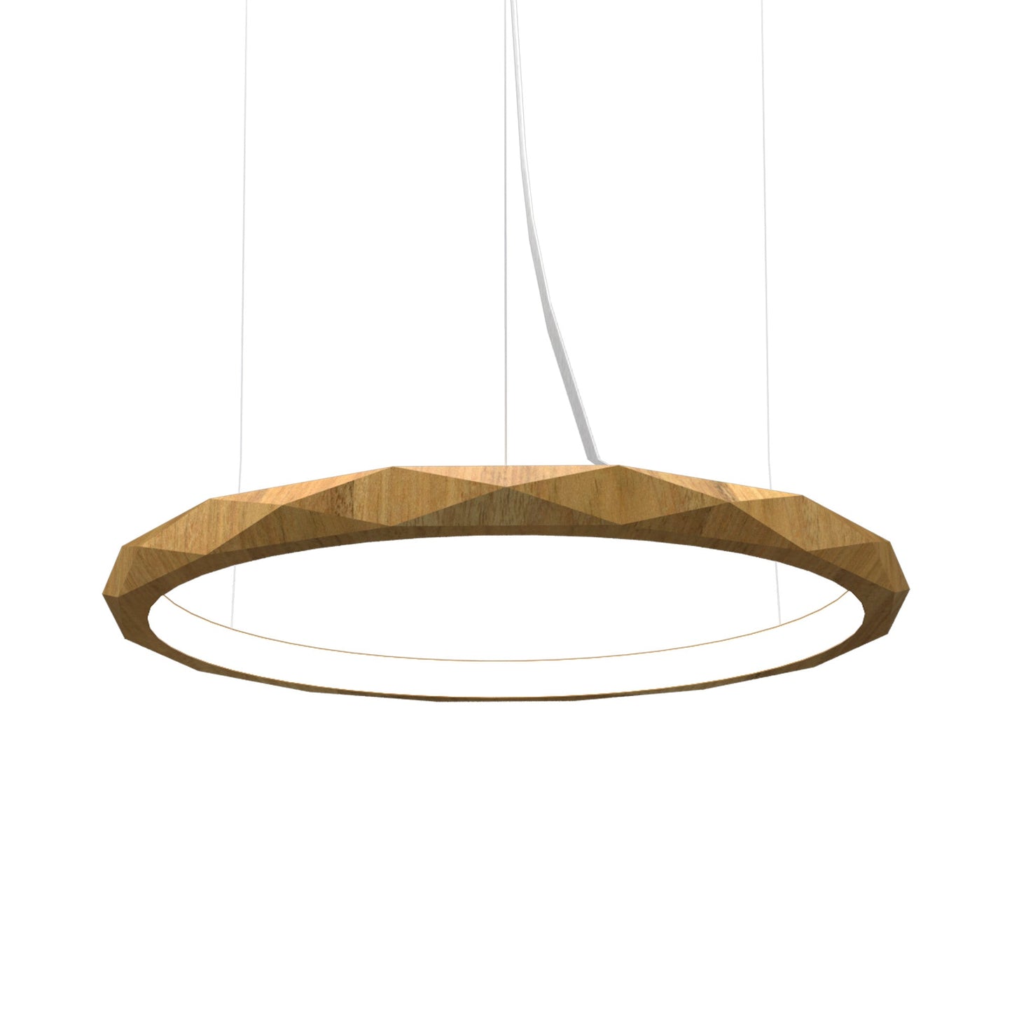 Facet LED Pendant Light in Louro Freijó (Large).