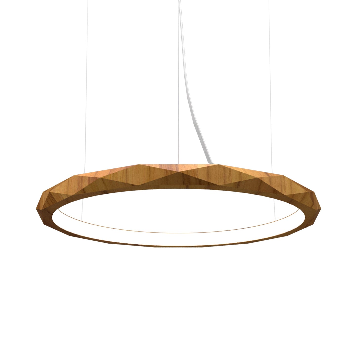 Facet LED Pendant Light in Teak (Large).