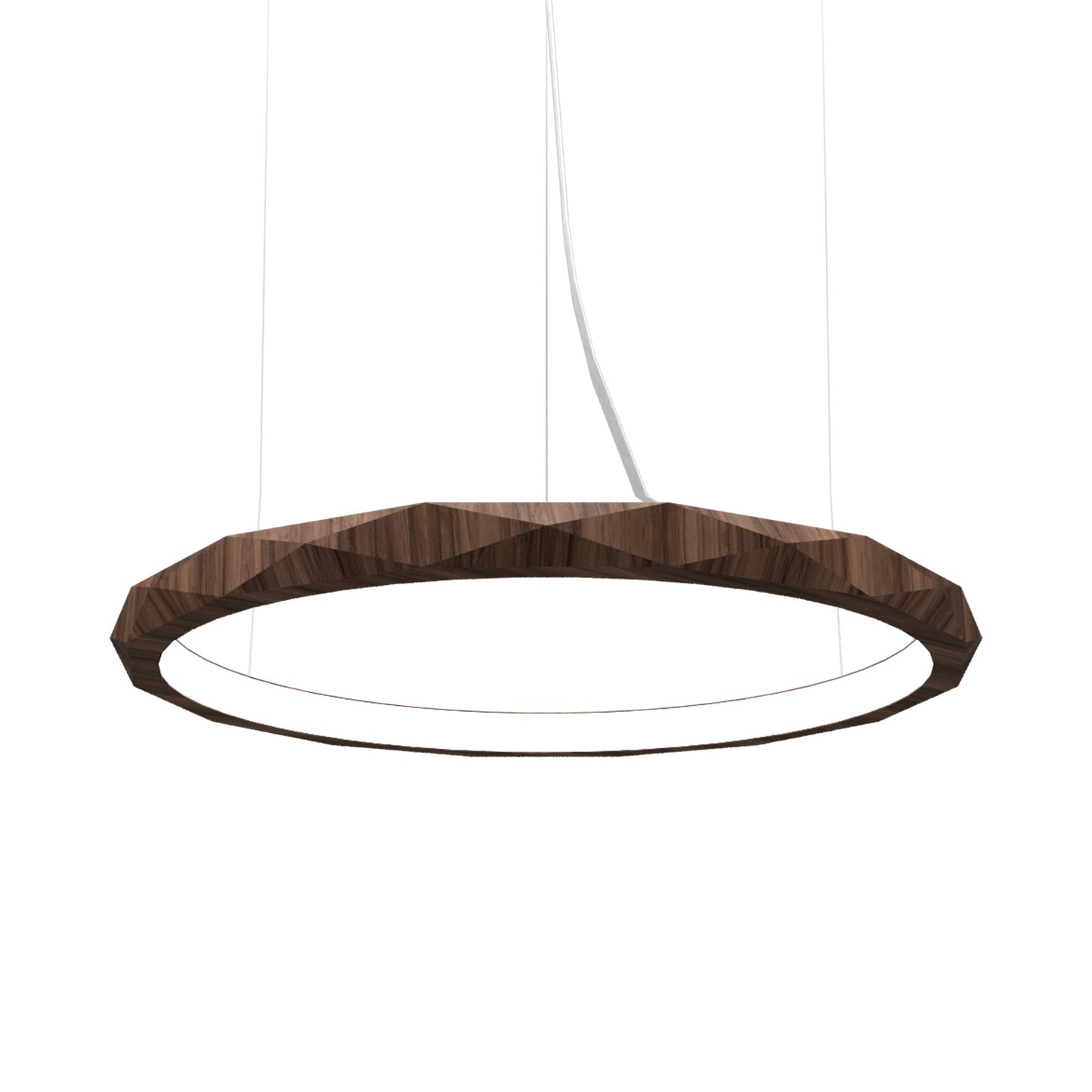 Facet LED Pendant Light in American Walnut (Large).
