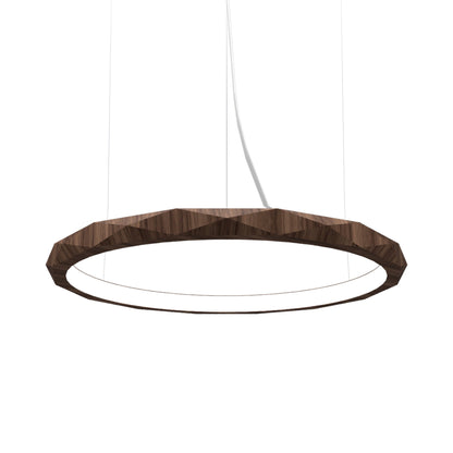 Facet LED Pendant Light in American Walnut (Large).