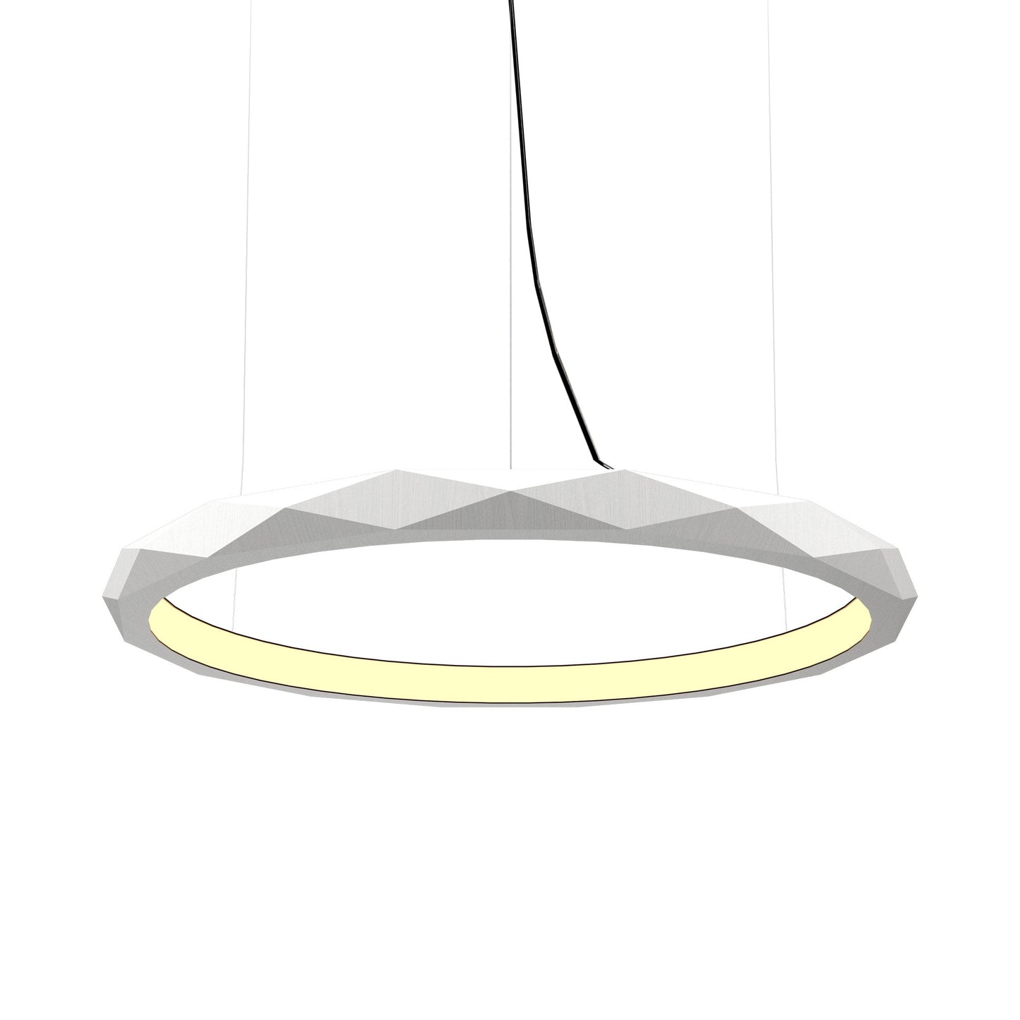 Facet LED Pendant Light in Organic White (Large).