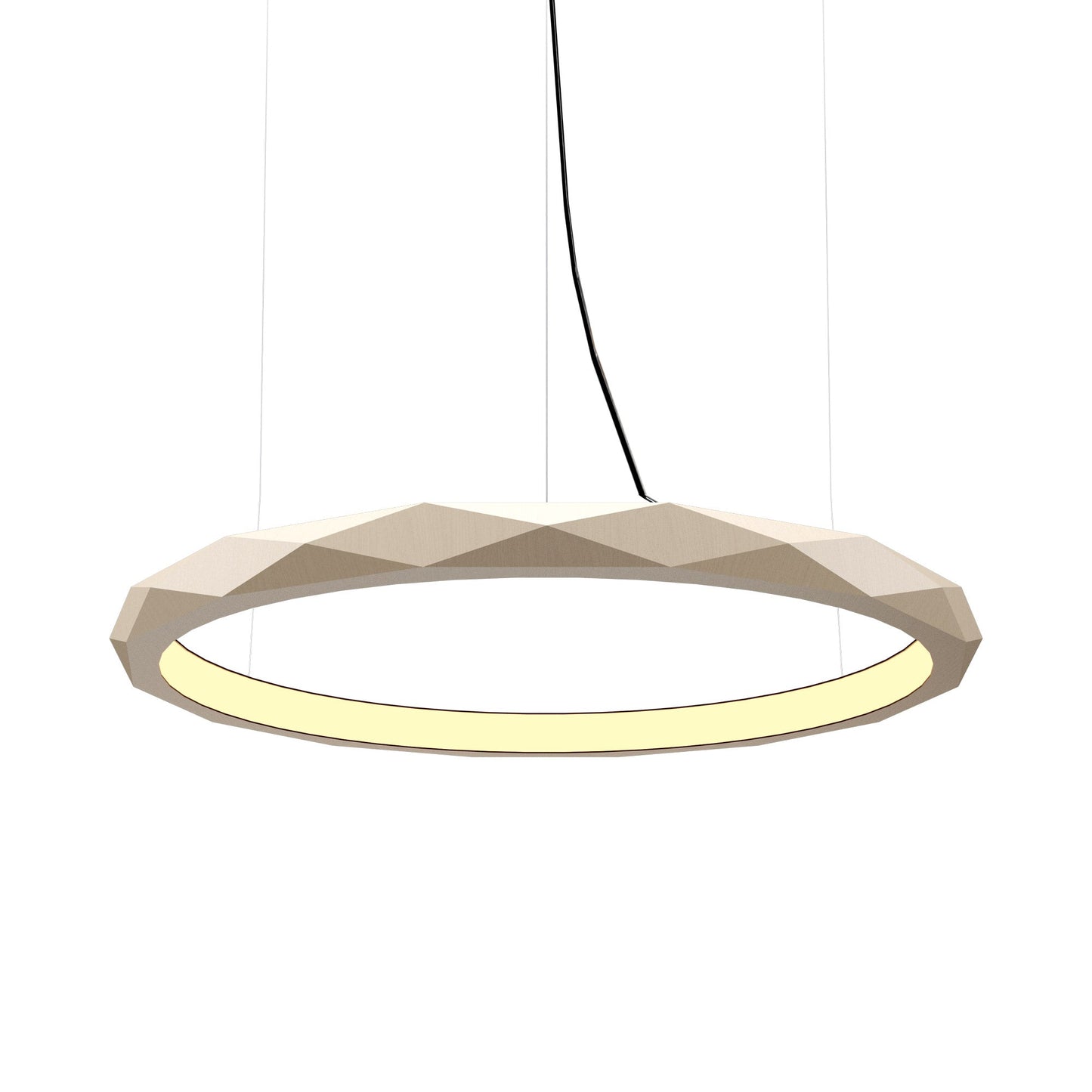 Facet LED Pendant Light in Organic Cappuccino (Large).