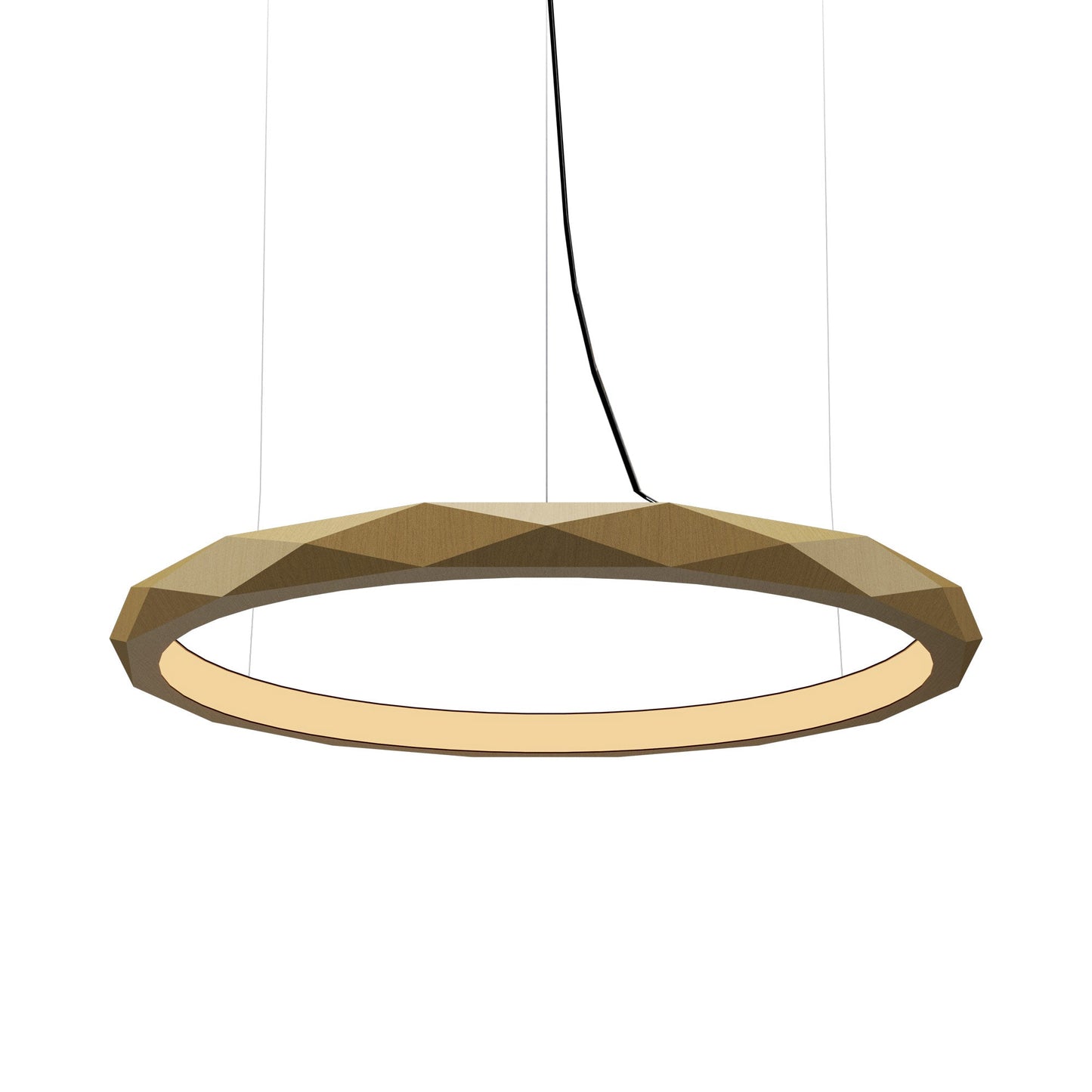 Facet LED Pendant Light in Organic Gold (Large).