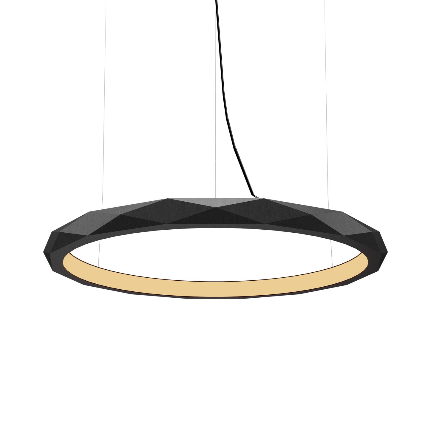 Facet LED Pendant Light in Organic Lead Grey (Large).