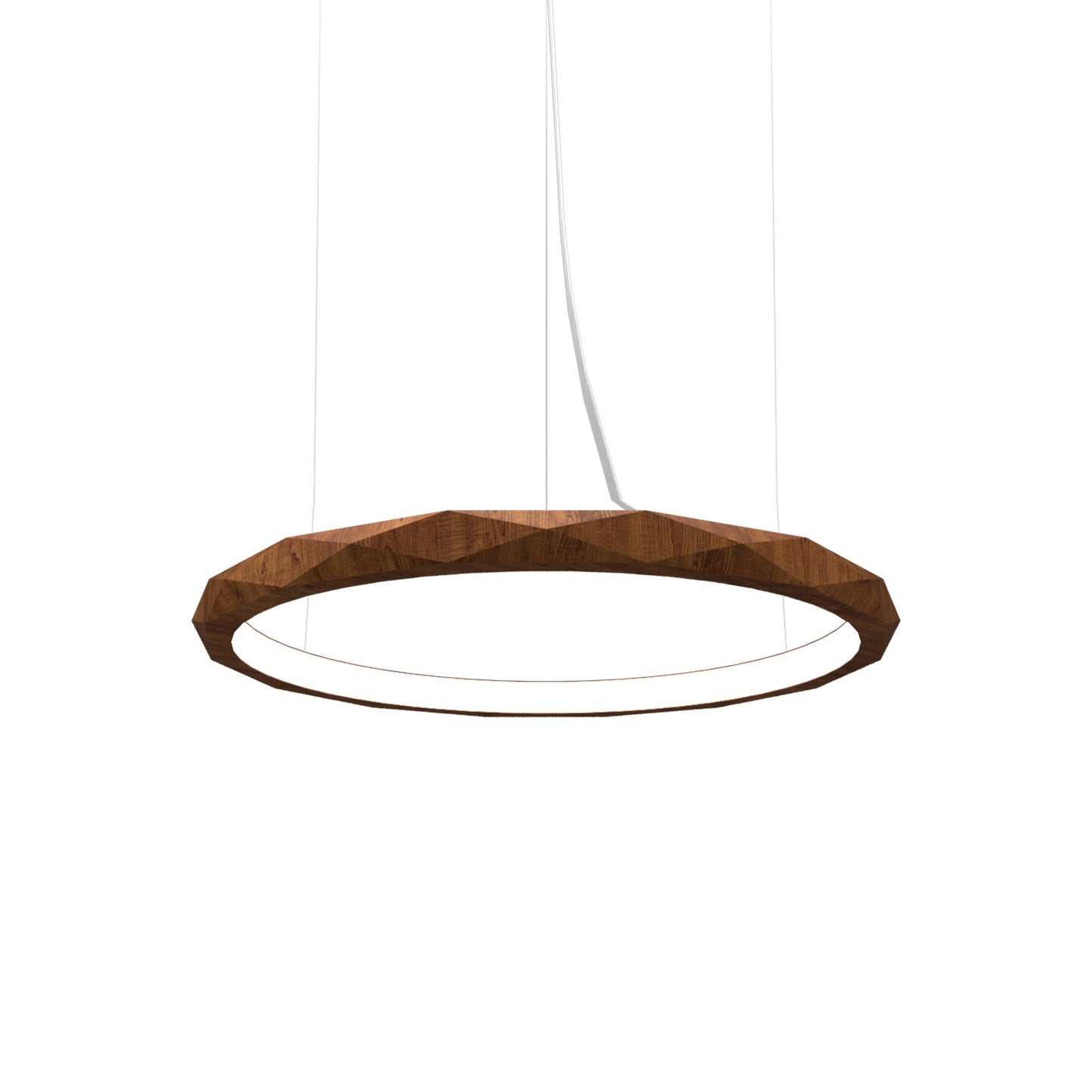 Facet LED Pendant Light in Imbuia (Small).