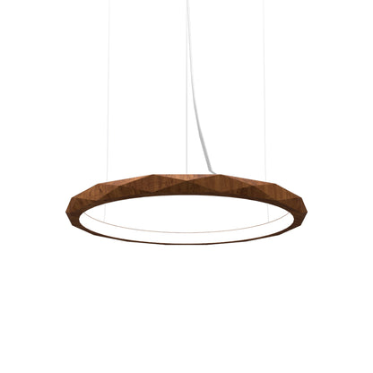 Facet LED Pendant Light in Imbuia (Small).