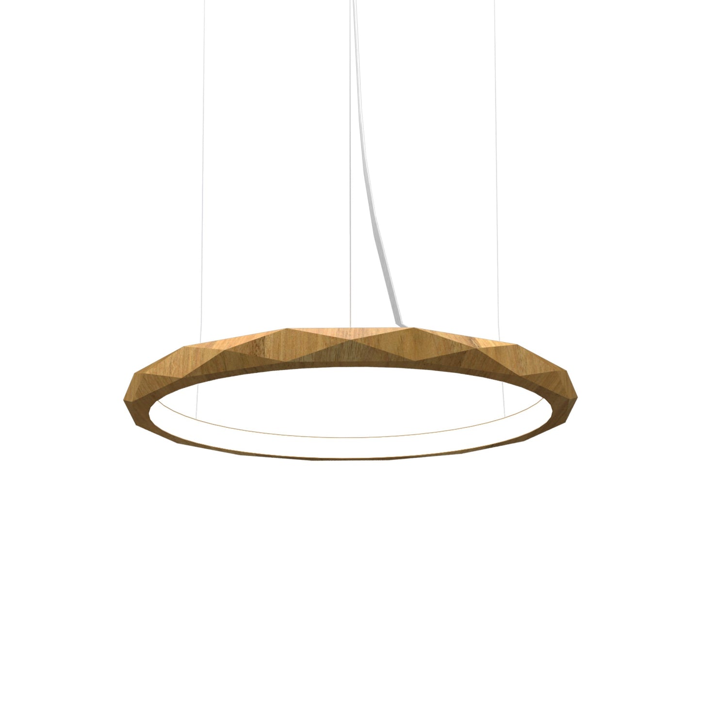Facet LED Pendant Light in Louro Freijó (Small).