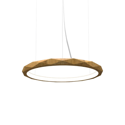 Facet LED Pendant Light in Louro Freijó (Small).