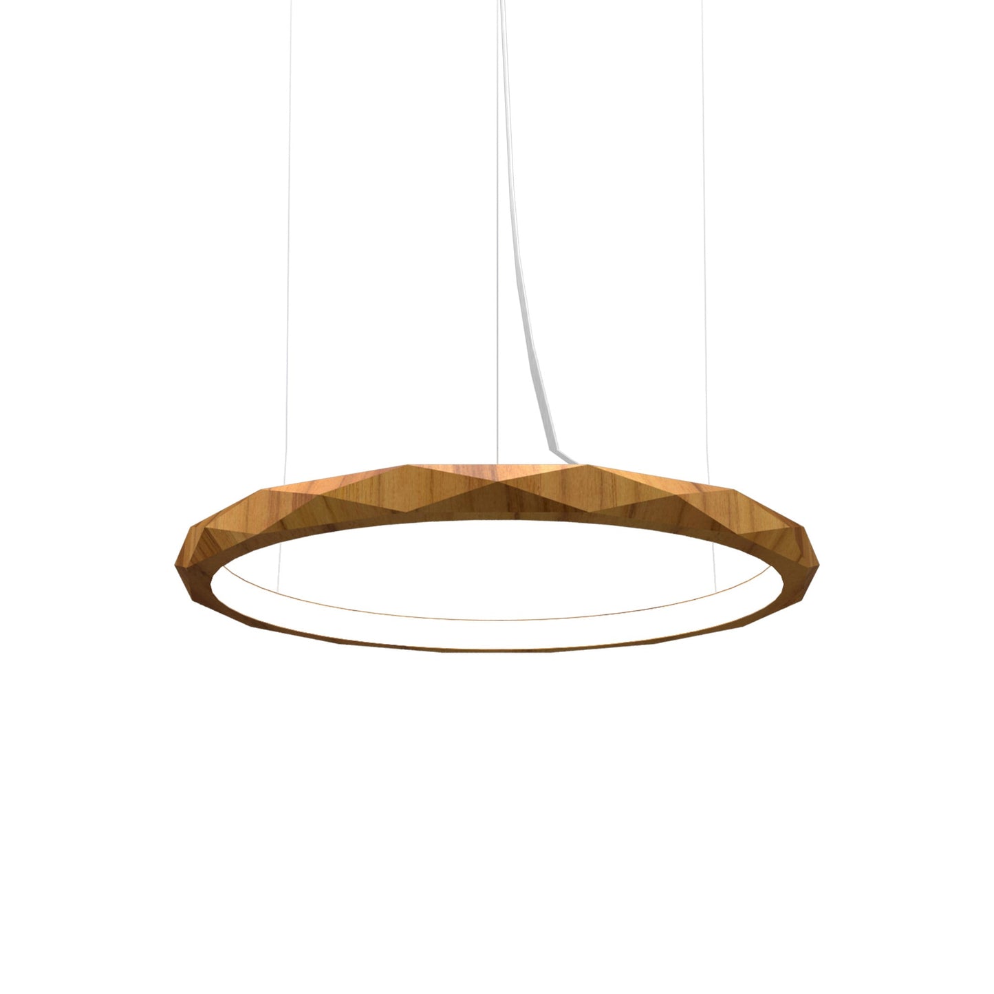 Facet LED Pendant Light in Teak (Small).
