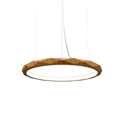 Facet LED Pendant Light in Teak (Small).