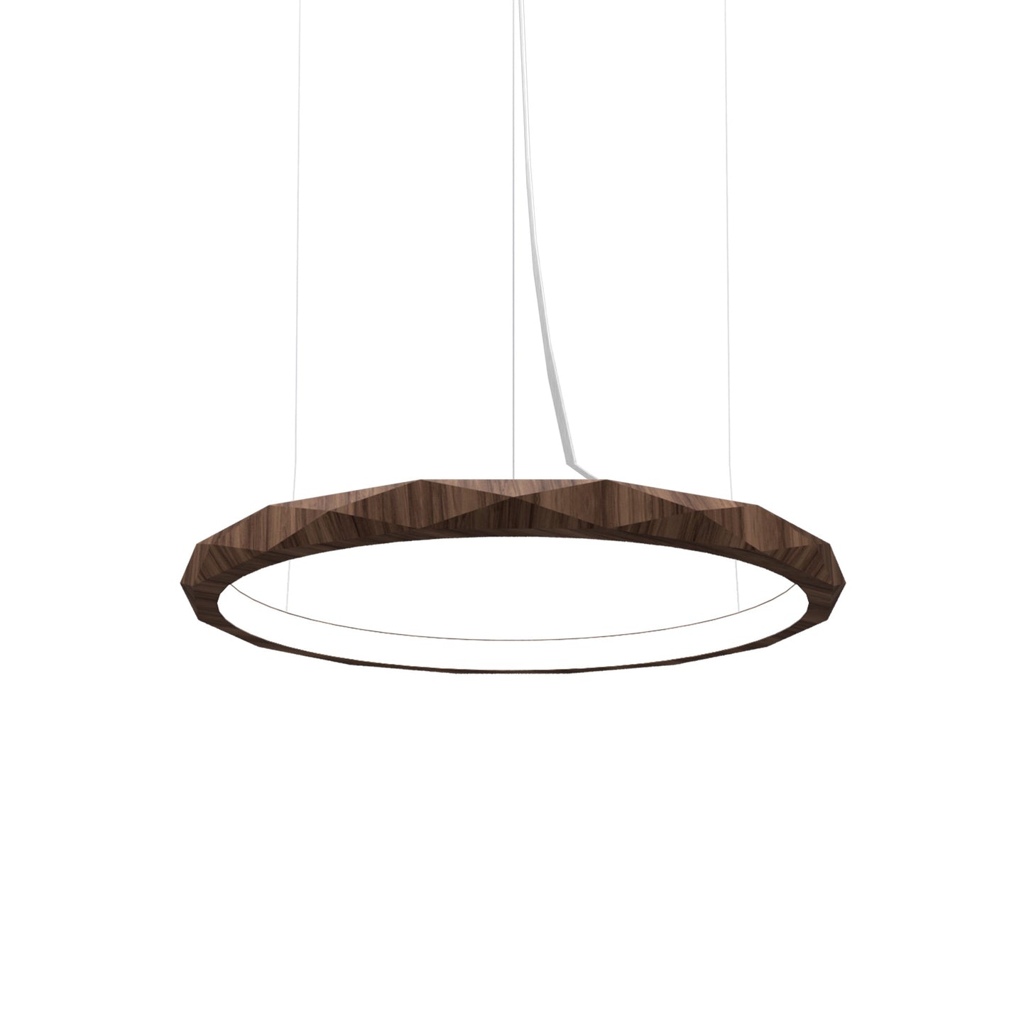 Facet LED Pendant Light in American Walnut (Small).