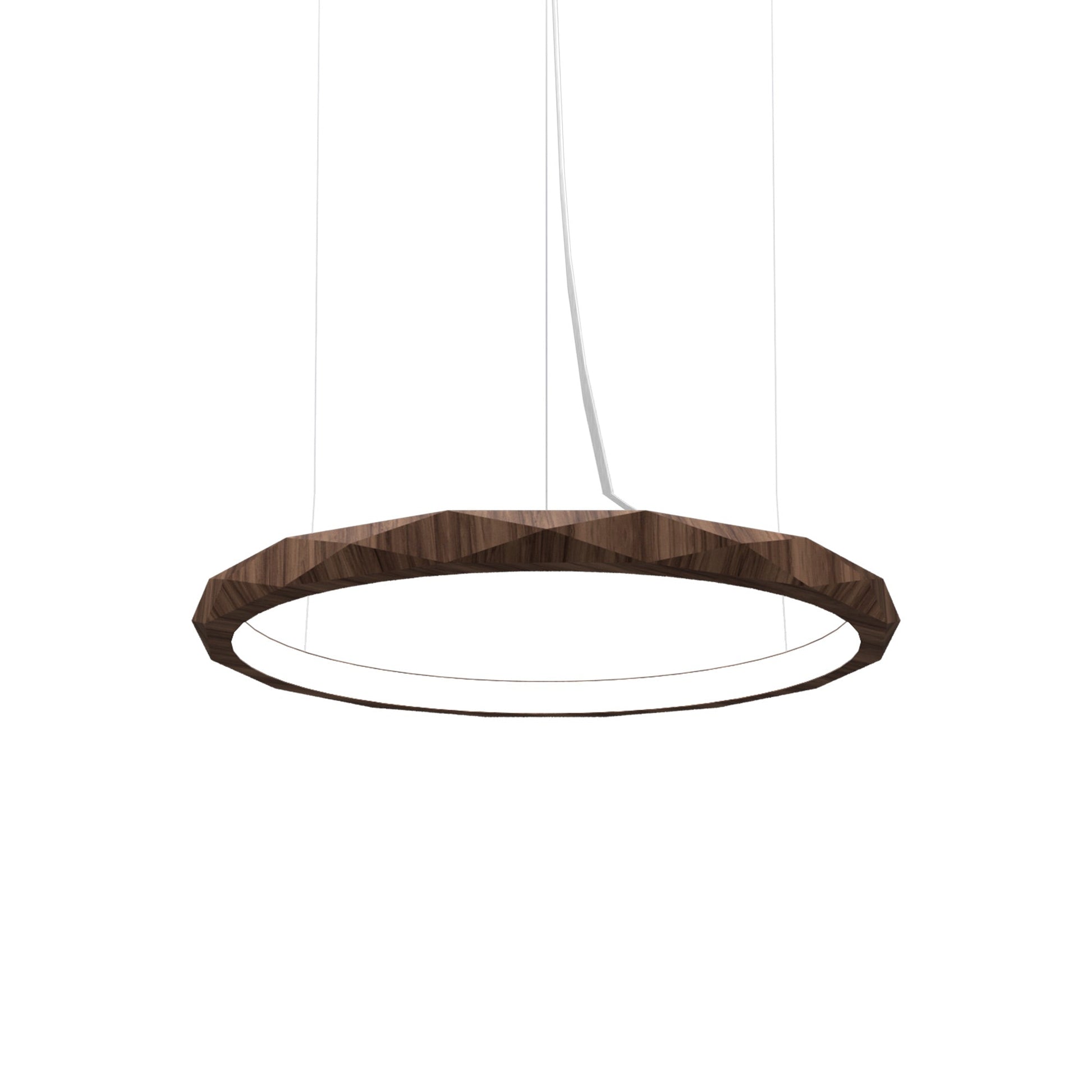 Facet LED Pendant Light in American Walnut (Small).