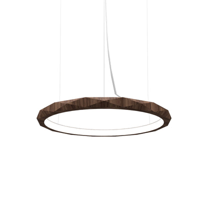 Facet LED Pendant Light in American Walnut (Small).