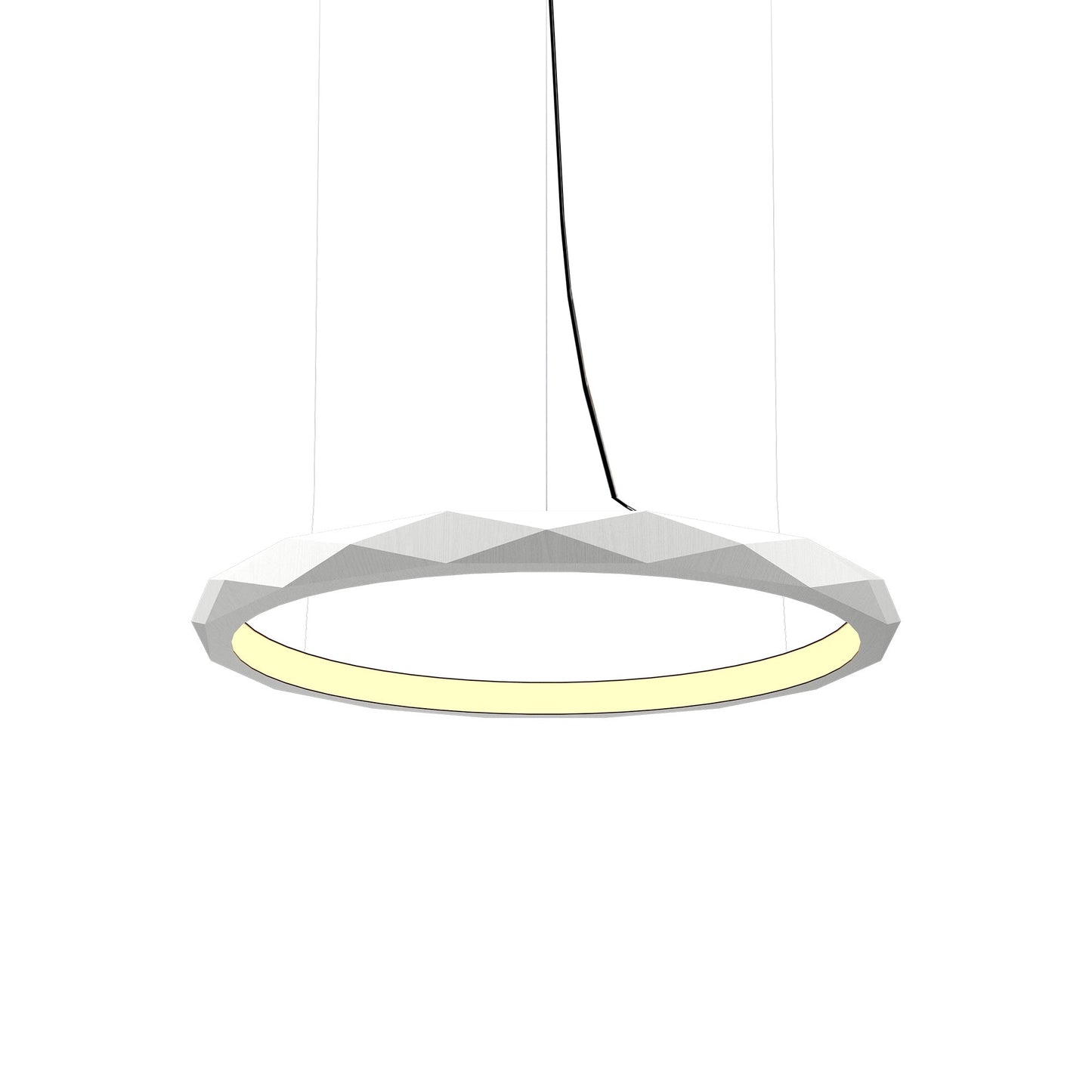 Facet LED Pendant Light in Organic White (Small).