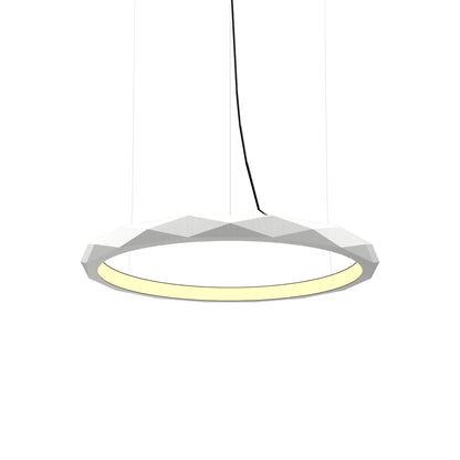 Facet LED Pendant Light in Organic White (Small).