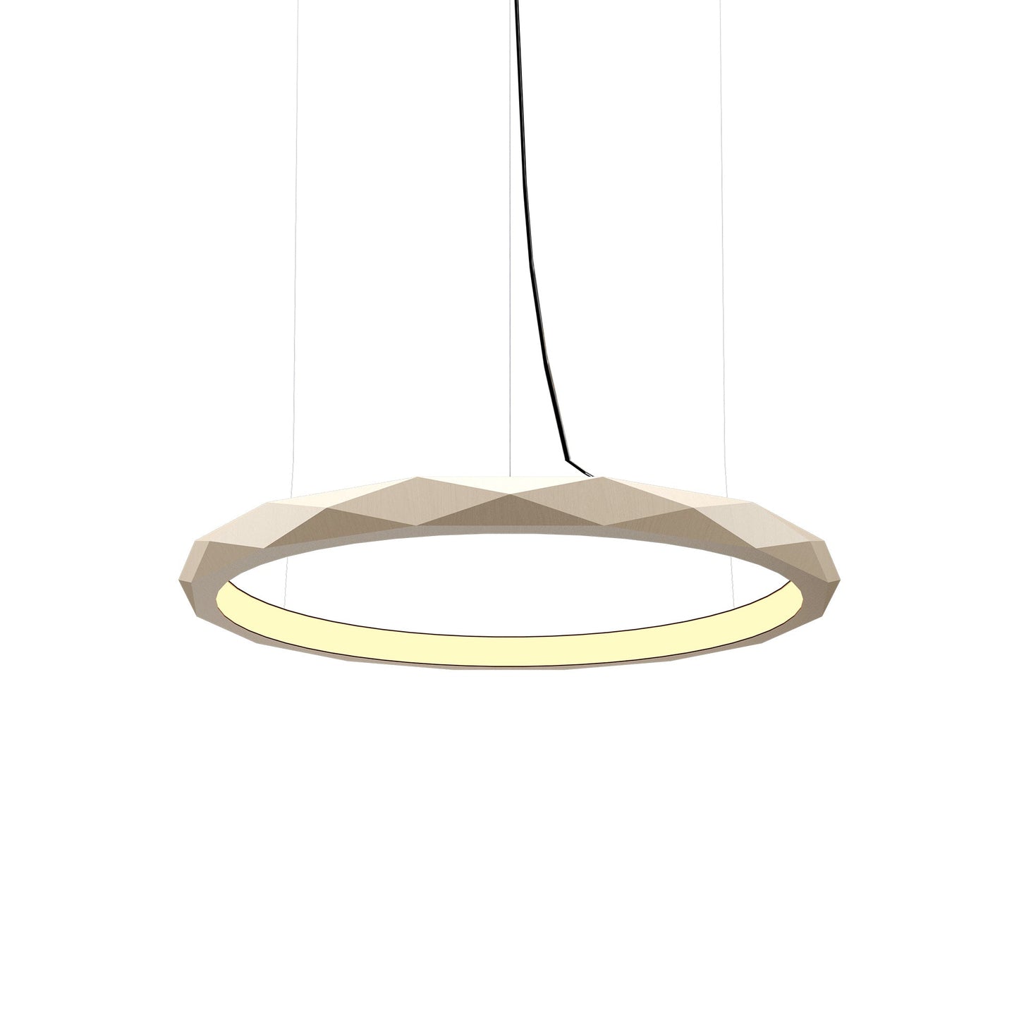 Facet LED Pendant Light in Organic Cappuccino (Small).