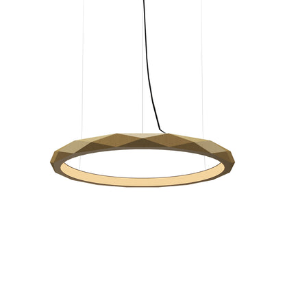Facet LED Pendant Light in Organic Gold (Small).
