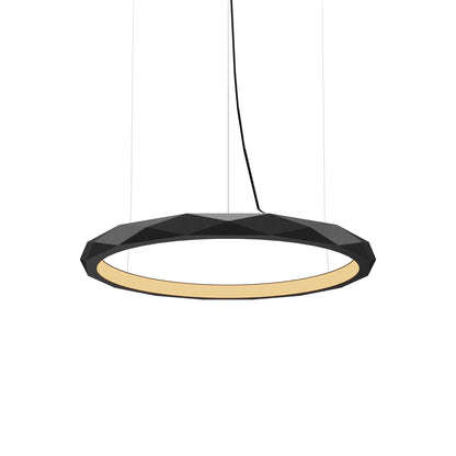 Facet LED Pendant Light in Organic Lead Grey (Small).