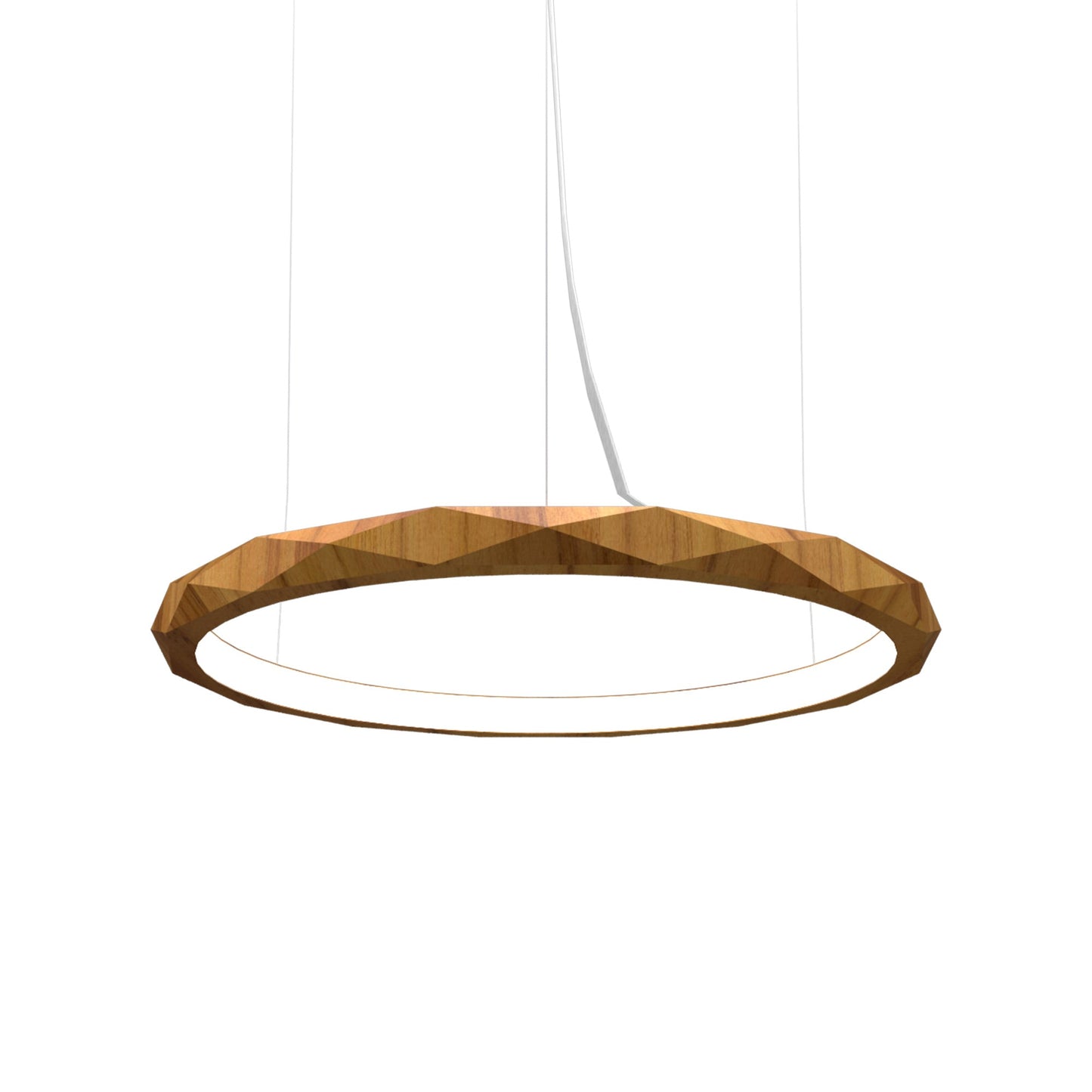 Facet LED Pendant Light in Teak (Medium).
