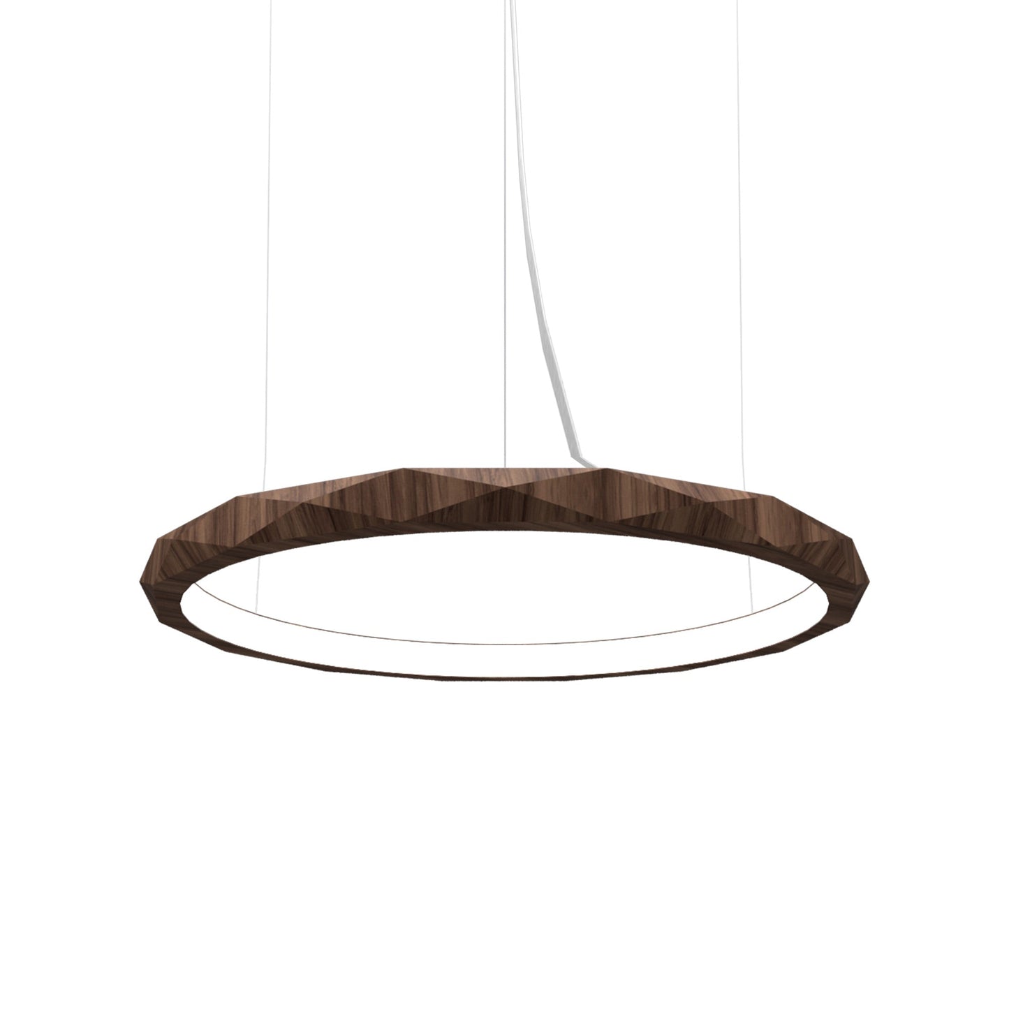 Facet LED Pendant Light in American Walnut (Medium).