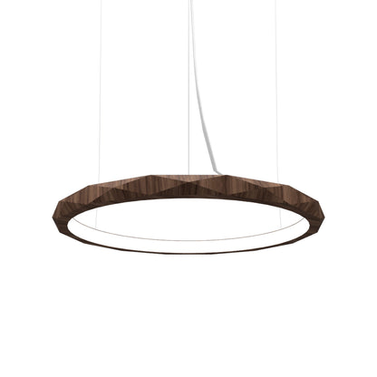 Facet LED Pendant Light in American Walnut (Medium).