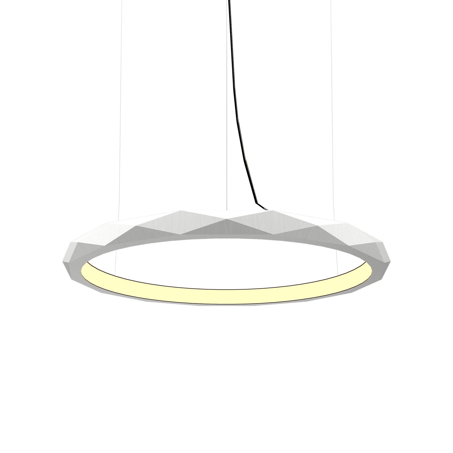 Facet LED Pendant Light in Organic White (Medium).