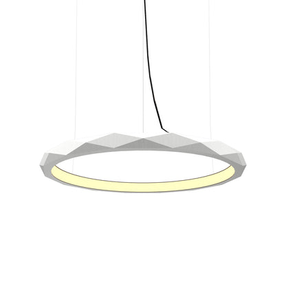 Facet LED Pendant Light in Organic White (Medium).