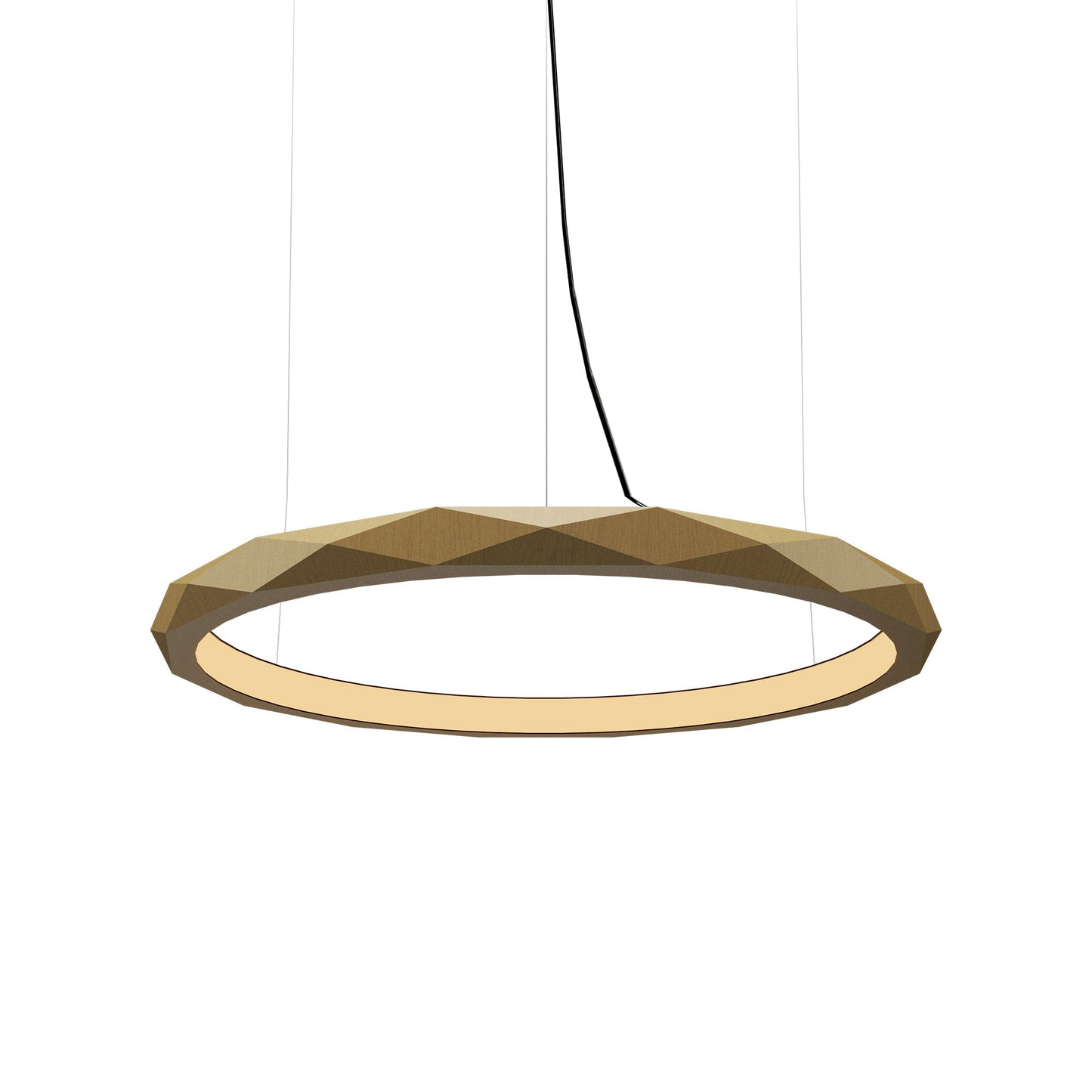 Facet LED Pendant Light in Organic Gold (Medium).